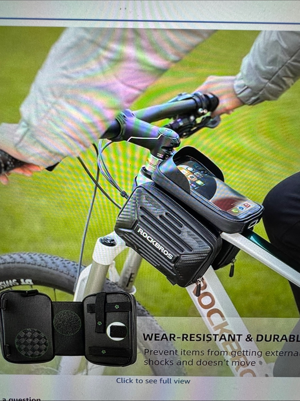 Black Bike Frame Bag with Touchscreen Phone Holder